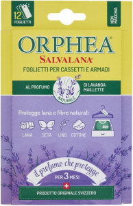 Orphea Salvalana 12 foglietti per cassetti e armadi - LAVANDA MAILLETTE