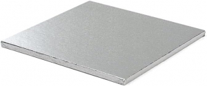 Decora Cake Board SILVER quadrato cm. 25x1,2h