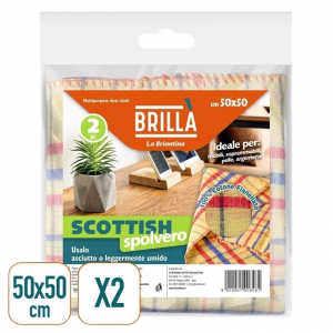 Panno da spolvero Scozzese 2 Pezzi 50x50 Brilla La Briantina