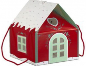 Scatola Portapanettone CASETTA DI NATALE MEDIA