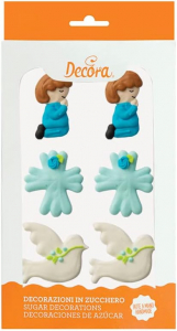 Decora decori di zucchero PRIMA COMUNIONE BIMBO 6 pz.