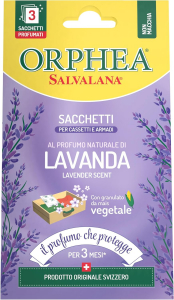 Orphea Salvalana 3 sacchetti per cassetti e armadi - LAVANDA